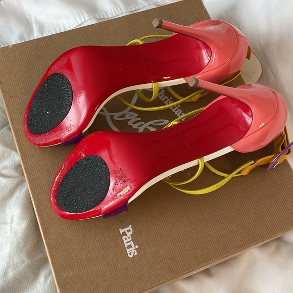 Authentic Christian Louboutin Multi-colored Patent Leather Heels size 41 1/2 - Picture 8 of 10